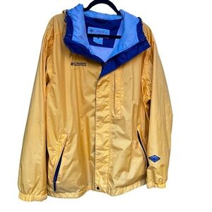 Columbia Men’s Yellow Weatherproof Rain Jacket Outdoor Hiking Size L Parka